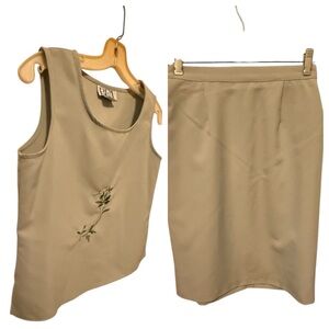 Vintage‎ BFA Classics Two Piece Embroidered Skirt Set